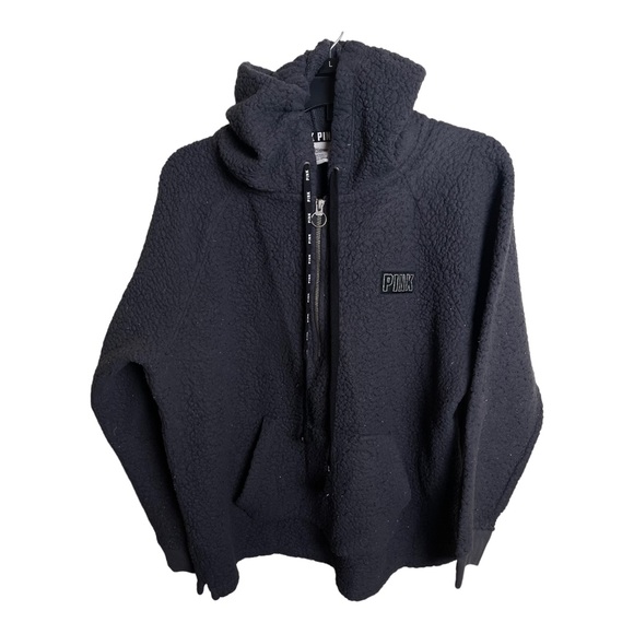 PINK Victoria's Secret Jackets & Blazers - Victoria’s Secret Pink Sweatshirt Gray Hoodie Full Zip Fleece Size Medium